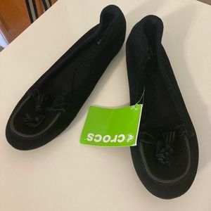 New Crocs Lina Suede Loafers Black 10